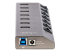 5G7AIBS-USB-HUB-EU - StarTech.com 7-Port Self-Powered USB-C Hub with Individual On/Off Switches, USB 3.0 5Gbps Expansion Hub w/Power Supply, Desktop/Laptop USB-C to USB-A Hub, 7x BC 1.2 (1.5A), USB Type C Hub - Vänster sida