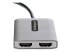 MST14DP122HD - StarTech.com DP to Dual HDMI MST HUB, Dual HDMI 4K 60Hz, DisplayPort Multi Monitor Adapter with 1ft (30cm) Cable, DP 1.4 Multi Stream Transport Hub, DSC | HBR3, DP to 2x HDMI Ports - Närbild