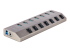 5G7AIBS-USB-HUB-EU - StarTech.com 7-Port Self-Powered USB-C Hub with Individual On/Off Switches, USB 3.0 5Gbps Expansion Hub w/Power Supply, Desktop/Laptop USB-C to USB-A Hub, 7x BC 1.2 (1.5A), USB Type C Hub - Vänster vinkel