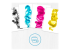 3JB05AE - HP 304 - 2-pack - svartfärgad, färg (cyan, magenta, gul) - Framsidan